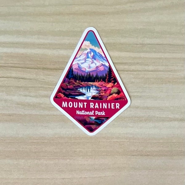 Mount Rainier National Park Flower Petal Diamond Sticker, National Park Stickers, Travel Stickers, Vinyl Sticker, Collection