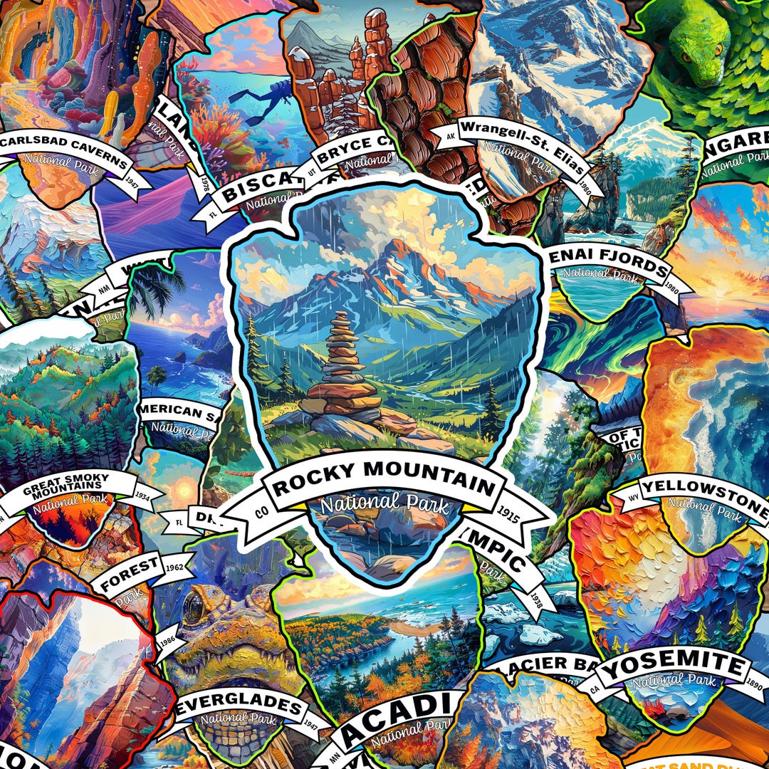 National Parks Sticker Pack: Waterproof Vinyl Decals, Mystery Bonus - Etsy