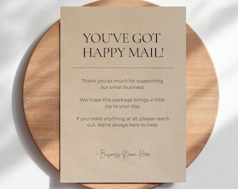 Modello di biglietto di auguri Happy Mail • Inserto stampabile (Canva)