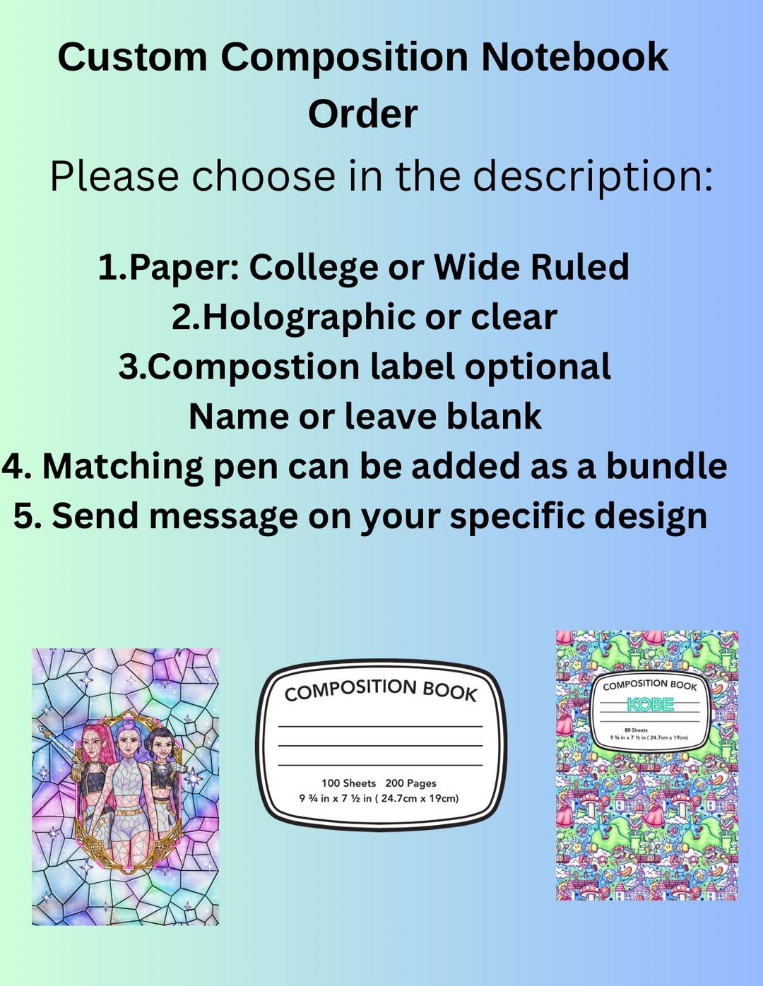Compasion Notebook Design Custom Compostition Notebook - Etsy