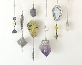 Retro Tones Crystal Wall Hanging on Driftwood