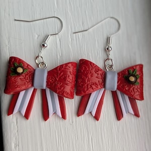 State of Ohio polymer clay earrings, football,bows,nickel free, earrings sets,handmade earrings,stud earrings,gifts for her