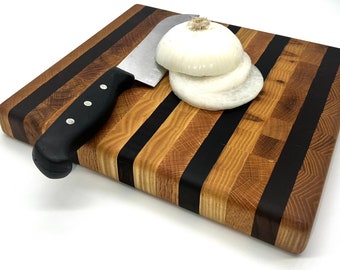 end grain cutting board, hardwood, handmade, charcuterie