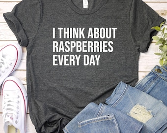 Frambozen T-shirt, Frambozen Cadeau, Fruit T-shirt, Bessen T-shirt, Ik Denk Elke Dag Aan Frambozen