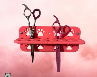 The Catahoula- Vertical Wall Mounted Dog Grooming Shear Holder— Up to 28 pairs, Simple organizer |