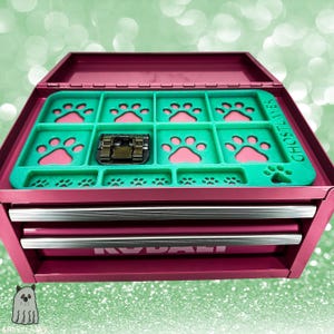 Organizador superior para minicaja de herramientas Kobalt (dos cajones con tapa y tres cajones) - Soporte dinámico para cuchillas - Capacidad para 11 cuchillas de tamaño estándar