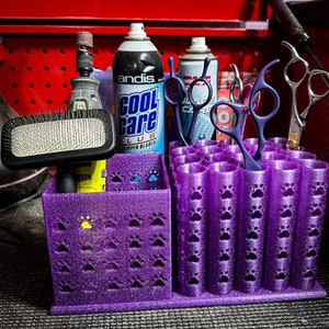 The Akita-  XL Dog Grooming Scissor and Brush, Simple organizer | Holds Dog Brushes and 20 Scissors |