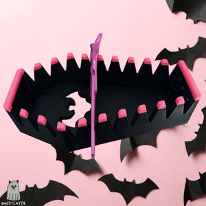 The Coffin Chihuahua *Gothic Black and Pink* - Scherenhalter zur Fellpflege von bis zu 10 Paar Hunden, Einfacher Organizer |