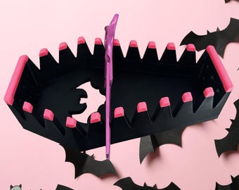 The Coffin Chihuahua *Gothic Black and Pink* - Dog Grooming Scissor Holder— Up to 10 pairs, Simple organizer |