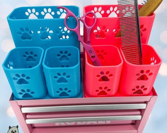 Kobalt Mini Toolbox Top Organizer (Two Drawer w/Lid and Three Drawer)- Mini Yorkie- Holds Brushes/Shears/Combs