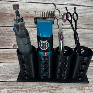 Tube City *Small*-- Dog Grooming Brush, Clipper, Shear or All Around holder. Four 2 inches tubes with base.