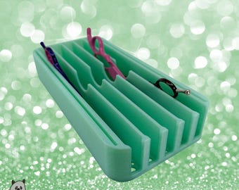 The Mini Sarabi V2 - Lay Flat Dog Grooming Scissor Holder | Holds 5 Scissors 2 Combs |