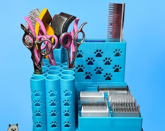 The Great Pyrenees-- Dog Grooming Brush Holder, 12 Scissors, 8 Standard and 8 Wide Blades  | Large Size |