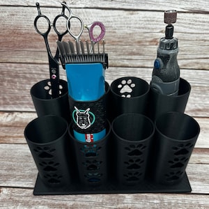 Tube City *Medium*-- Dog Grooming Brush, Clipper, Shear or All Around holder. Eight 2 inch tubes with base.