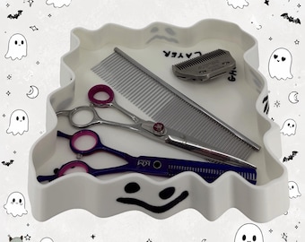 The Boo Burrow- Large Lay Flat Dog Grooming Comb, Scissor and Accessories Tray