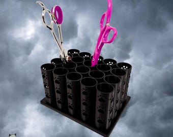 The Poodle- Small Dog Grooming Scissor Holder Vertical— Up to 20 pairs, Simple organizer |