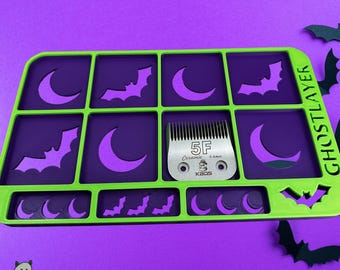 Kobalt Mini Toolbox-Dog Grooming Toolbox Insert Bundle *Halloween-Ghastly Green and Purple* | Holds Scissors, Standard Blades and more