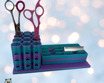 The Husky- Dog Grooming Scissor *Wide* Blade Holder, Simple organizer | Holds 8 Wide Blades and 15 Scissors |