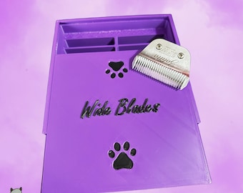 The Blade Box- *Wide* Dog Grooming Standard Size Clipper Blade Holder with Lid | up to 16 |