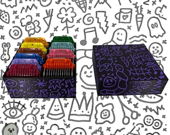Ghost Graffiti: Dog Grooming *Wide* Size Clipper Blade Comb Holder and Lid | up to 10 | Zolita