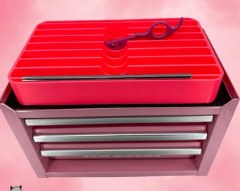 Kobalt Mini Toolbox Top Organizer (Two Drawer w/Lid and Three Drawer)- Mini Sarabi- Holds 7 Shears and 2 Greyhound combs