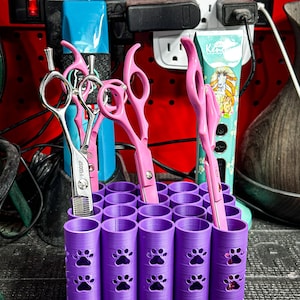 The Poodle- Small Dog Grooming Scissor Holder Vertical— Up to 20 pairs, Simple organizer |