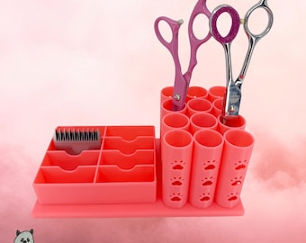 The Samoyed- Dog Grooming Scissor *Standard* Blade Holder, Simple organizer | Holds 8 Standard Blades and 15 Scissors |
