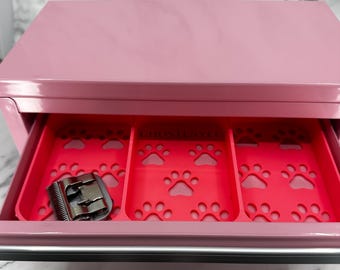 Kobalt Mini Toolbox Middle Drawer Organizer (Two Drawer w/Lid and Three Drawer)- Dog Grooming Toolbox Organizing Tray (Three Slots)