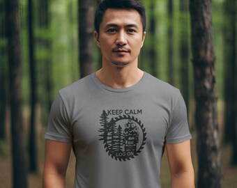 Funny Logging T-shirt, Keep Calm Logger Tee, Forestry Arborist Gift, Timber Logger Gift
