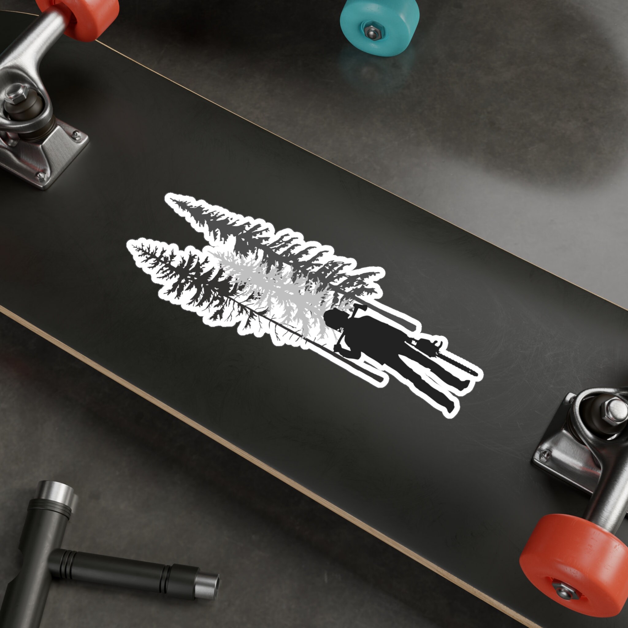 Chainsaw Man & Faller, Decal Sticker Logging Enthusiast Gift Small Gift ...