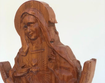 Maria Mother 3D Wood | Personalized Wood | Small hand | 7''/18 cm tall