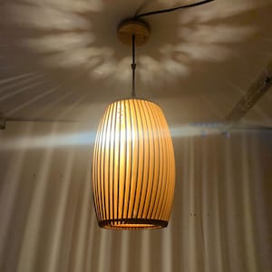 Handmade Geometric Wood Pendant Light: Modern Minimalist Chandelier
