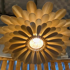 Geometric Wood Pendant Light: Handmade Chandelier Lighting [50x20cm]