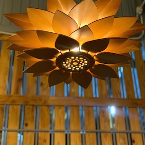 Wooden Pendant Light - Handmade Pinecone Ceiling Lamp