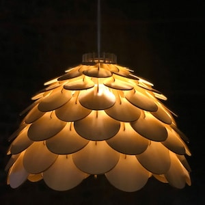 Handmade Geometric Wood Pendant Light: Modern Chandelier Lighting