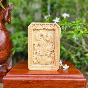 Handcrafted Dragon Wood Sign: Animal Wall Decor
