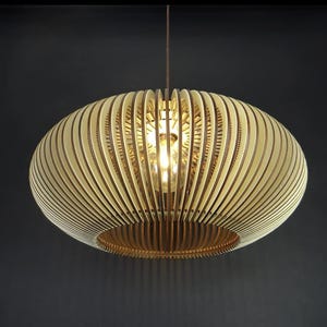 Deckenleuchte aus Holz - Skandinavische Geometrische Pendelleuchte, Moderner Esszimmer Kronleuchter