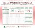 Customizable Monthly Budget Spreadsheet: Google Sheets & Excel (Digital Download)
