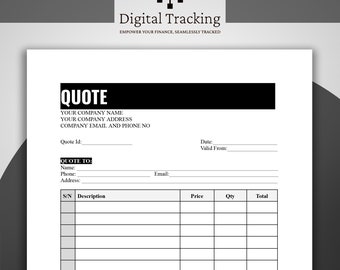 Plantilla de presupuesto personalizable: Formulario de pedido (descarga digital)