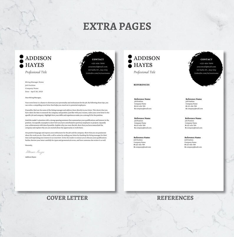 Creative Resume Template for Canva 'addison' Stylish - Etsy Australia