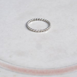 Hammered Bead Ring Sterling Silver Ring Dainty Stacking Rings Thin Silver Ring Simple Ring Silver Stacking Ring Silver Dot Ring image 8