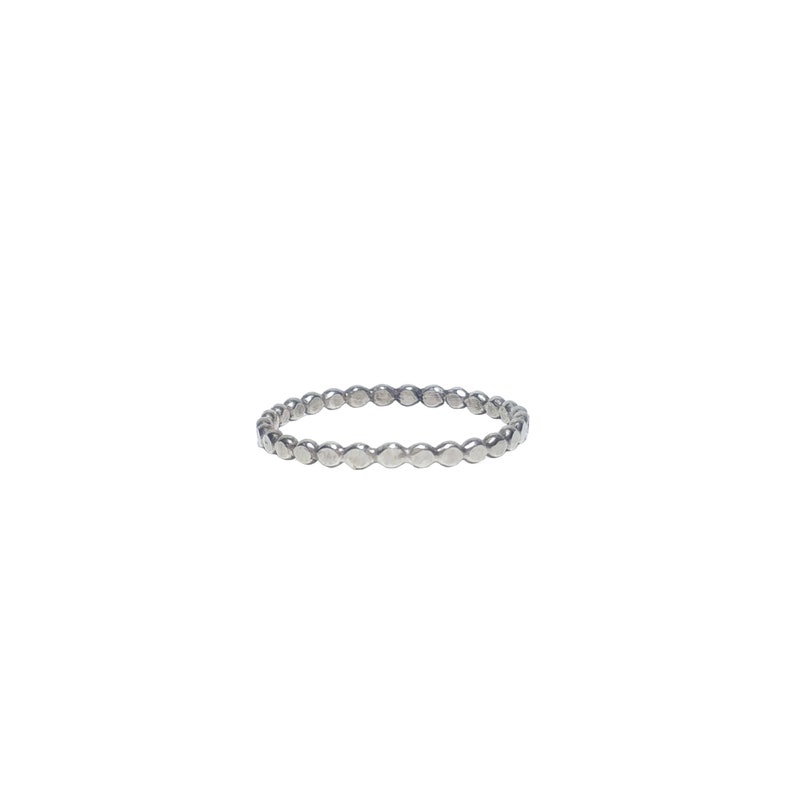 Hammered Bead Ring Sterling Silver Ring Dainty Stacking Rings Thin Silver Ring Simple Ring Silver Stacking Ring Silver Dot Ring image 1