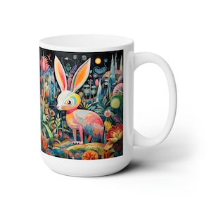 Taza de café con estampado animal colorido de Picasso Bilby, taza de café con diseño de animal australiano con un toque caprichoso, taza elegante para amantes de los animales
