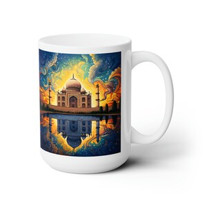 7 Wonders Of The World Mug Set, Cubism-Style Art Prints, Unique Coffee Cup Collection, Perfect Gift for Travel Lover