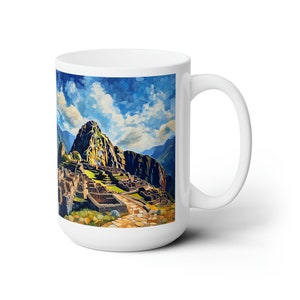 7 Wonders Of The World Mug Set, Cubism-Style Art Prints, Unique Coffee Cup Collection, Perfect Gift for Travel Lover