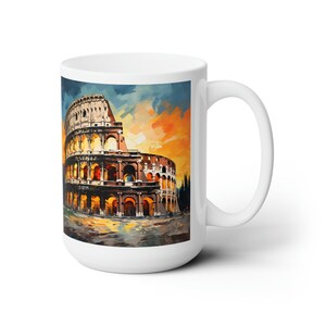 7 Wonders Of The World Mug Set, Cubism-Style Art Prints, Unique Coffee Cup Collection, Perfect Gift for Travel Lover