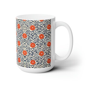 Chinese Ornamental Flower Cup Elegant Chinese Flower Coffee Mug Floral Print Pattern Gift For Art And Coffee Lover