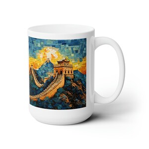 7 Wonders Of The World Mug Set, Cubism-Style Art Prints, Unique Coffee Cup Collection, Perfect Gift for Travel Lover