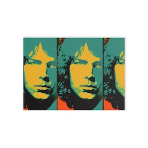 Carte postale inspirée d'Andy Warhol, fans de musique pop art des années 60 de Jim Morrison