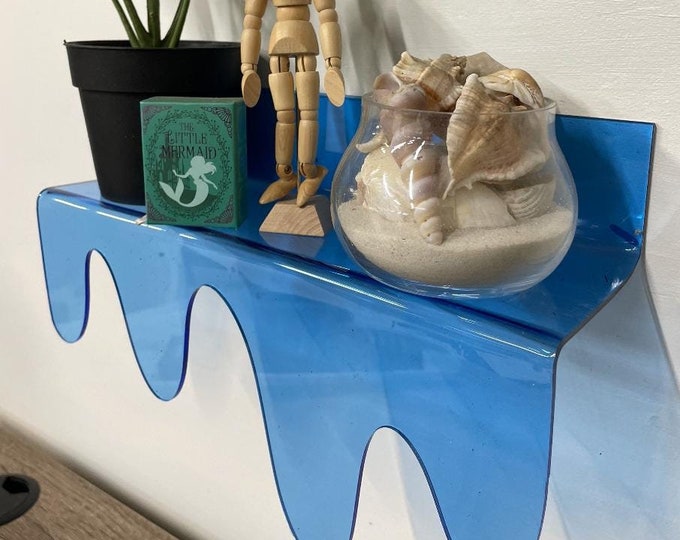 Drip Acrylic Shelf - Colorful Bedroom Shelf - Vibrant Clear Shelves ...